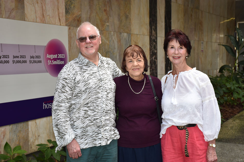 Ellis Richardson, Anne Mills and Denise Richardson were the final donors to the Cancer Care Hub campaign that helped reach the $1.5 million target. Picture: Isabella Guzman Gonzalez