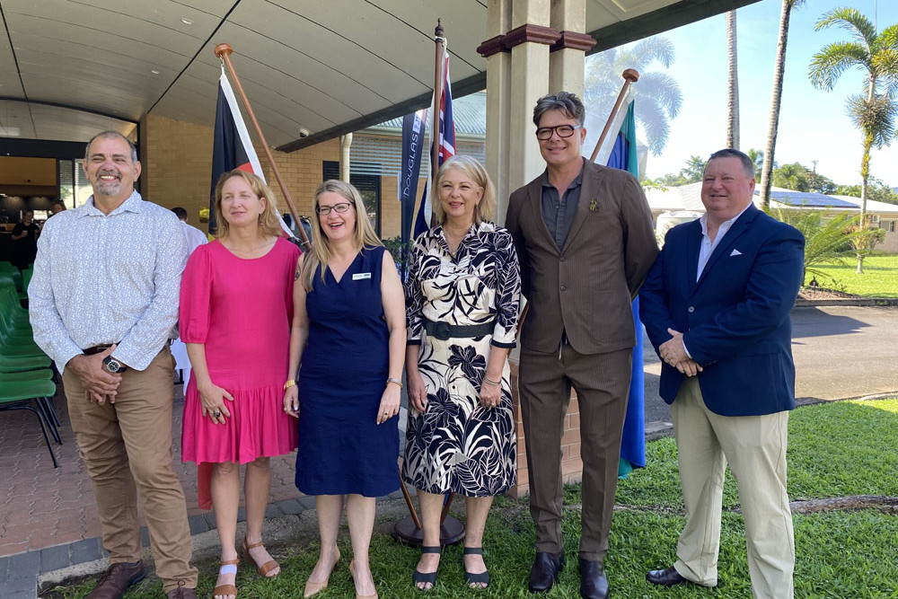 The new Douglas Shire council (from left) deputy mayor Roy Zammataro, Abigail Noli, chief exective officer Rachel Brophy, Mayor Lisa Scomazzon, Michael Rees and Damian Meadows. Picture: Douglas Shire Council