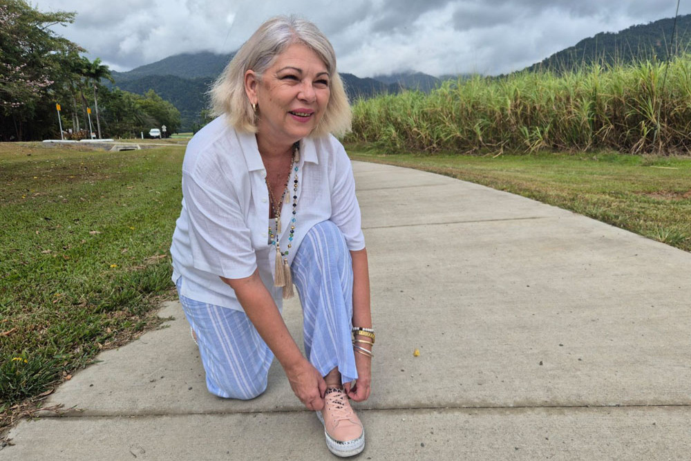 Douglas Shire Mayor Lisa Scomazzon gets ready for the family fun run. Picture: Douglas Shire Council