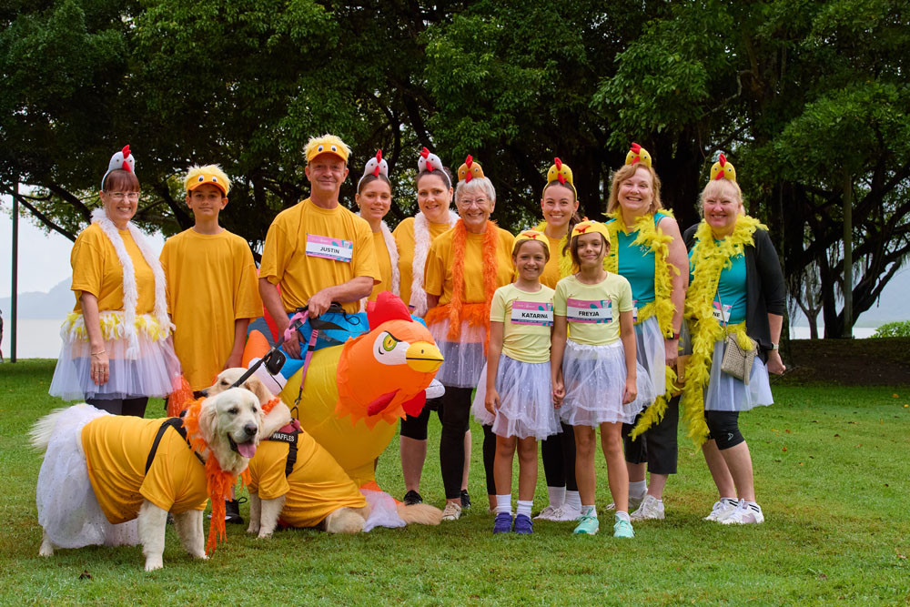 The Mothercluckers won the best team costume with their dogs Waffles and Uno also taking best dog costume. Pictures: Romy Photography