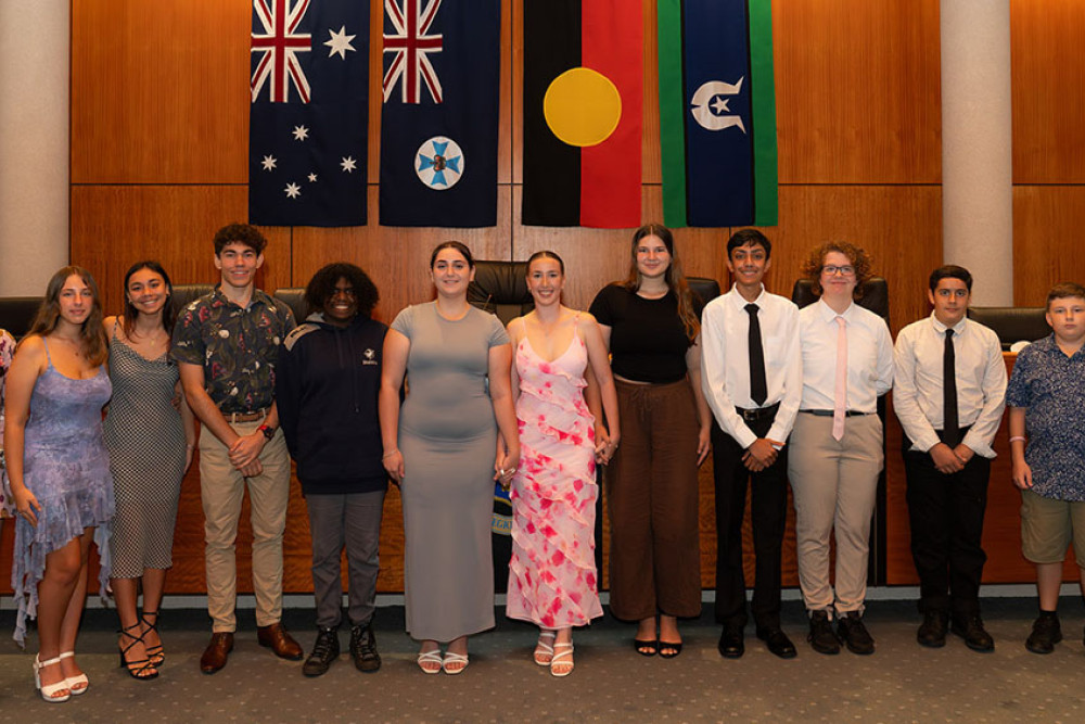 The Cairns Youth Council, which drove the youth survey, are (from left) Lana Kandakji, Delilah Jedynak, Sofia Hoorn, Antonije Dimitrijevic, Sharmilla Butcher, Molly Ben Ezra, Olivia Morris, Yazmin Rivett, Aiden Senaratne, Matt Seaton, Vince Torrisi and Braydon McCormack. Picture: Supplied