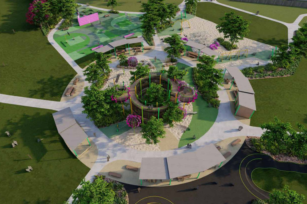 An artist’s impression of how Pyramid Parklands Gujara will look with a host of play areas and landscaping. Picture: Cairns Regional Council