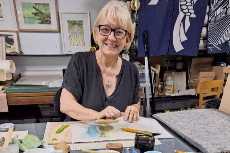 Edmonton artist Yvonne Hering specialises in mokuhunga – woodblock printing. Picture: Supplied