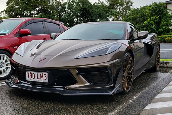The latest Chevrolet Corvette sports car outside Autobarn Cairns. Cairns Cars and Coffee meets every month. Check out their Facebook page. Pictures: Cairns Cars and Coffee Facebook page