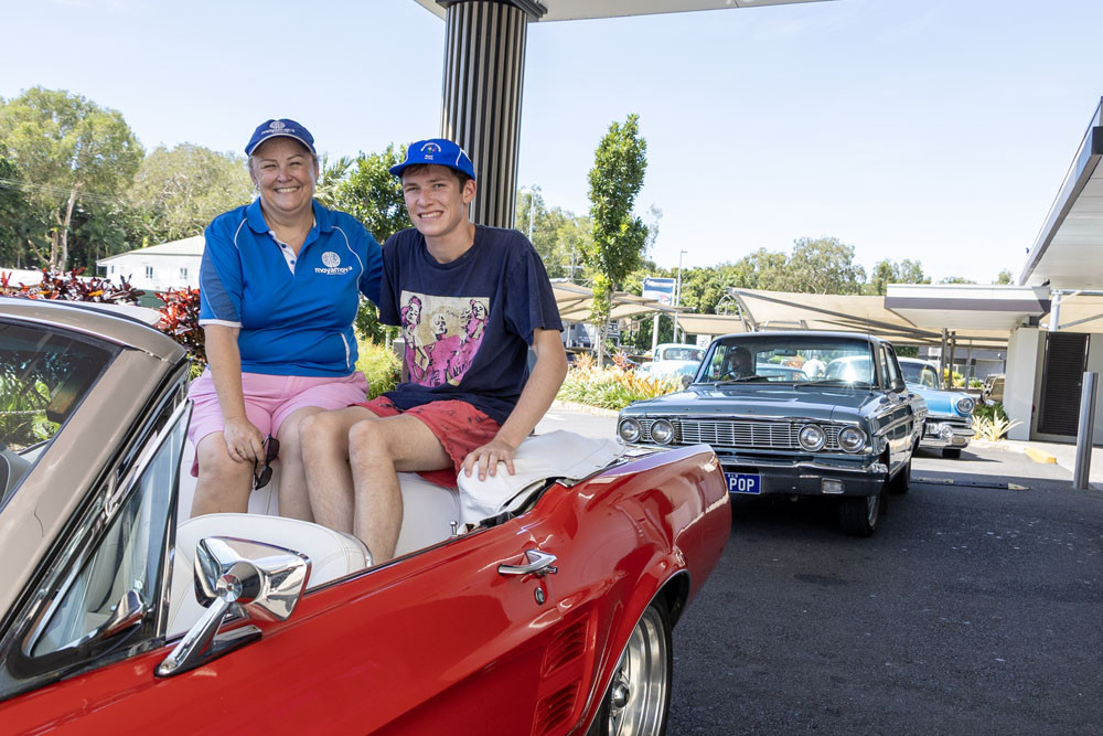 Moyamoya Australia Founder Nicola Baker celebrates the rally with her son Jed, who has the disease. Picture: Supplied