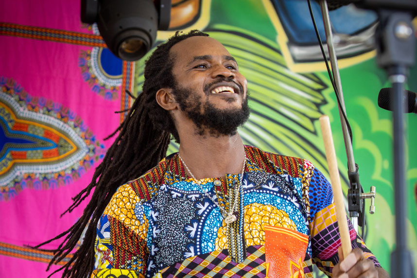 Drummer Sibo Bangoura at last year’s festival.