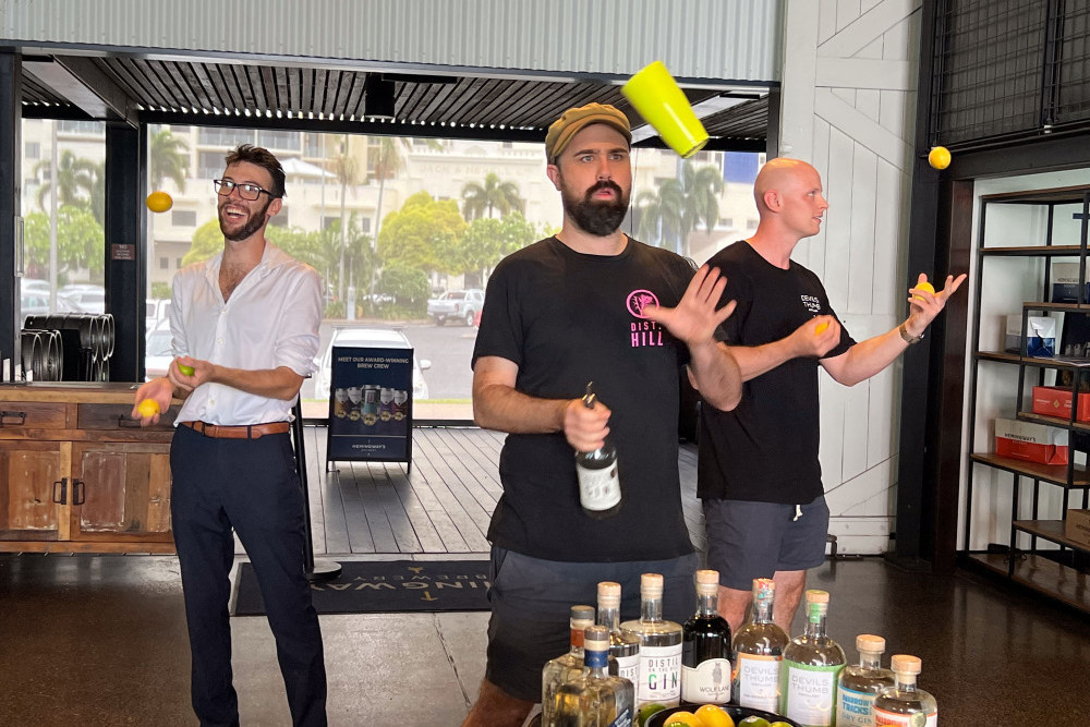 Getting into the spirit of the Festival of the Spirits are Brendan Dennis, Dan Kelly and Hamish Macdonald. Picture: Supplied
