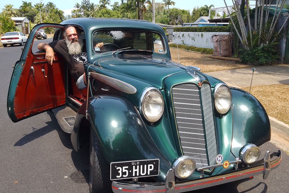 Cairns consistent car meet participant Phil Gent owns Australia’s only registered 1935 Hupmobile. Picture: Bruce Nancarrow