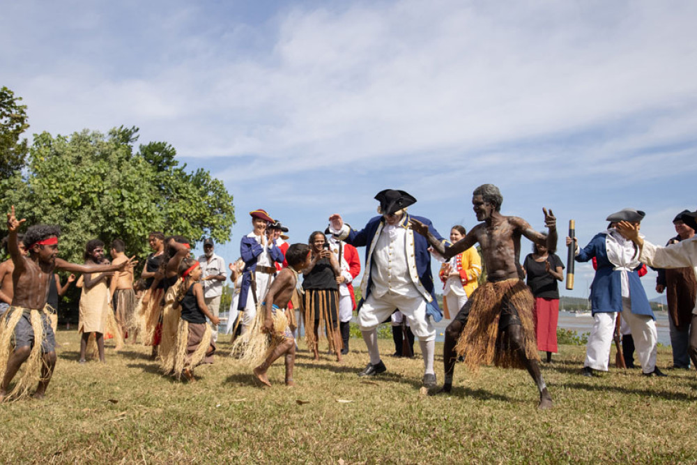 The re-enactment of Captain Cook’s landing at Cooktown is one of the most popular events at the annual discovery festival.