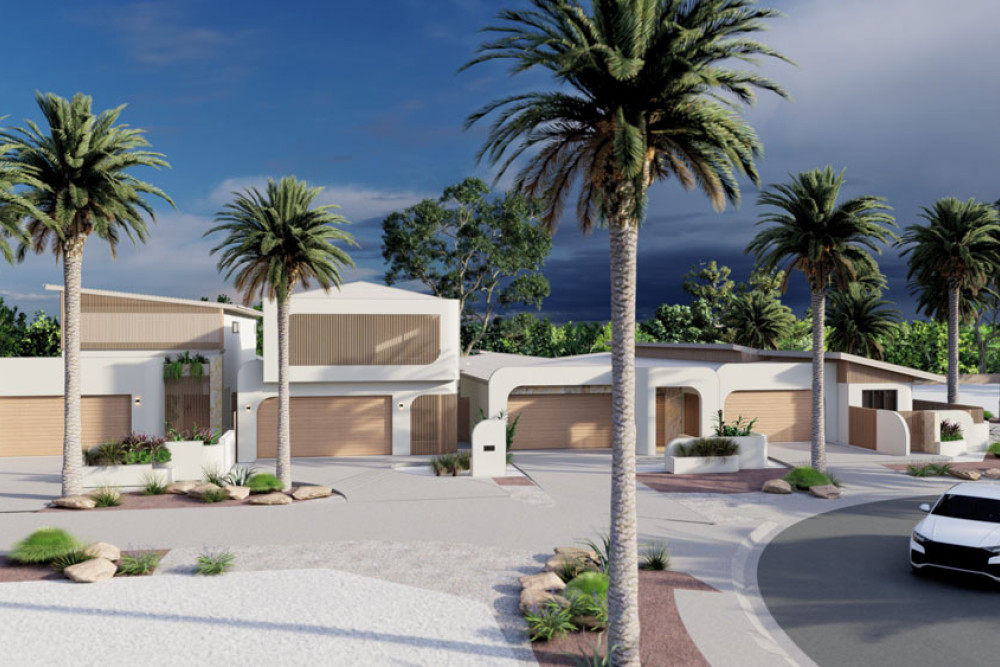 An artist’s impression of Allaro Homes’ BeChe’s project of Palm Springs-style homes at Craiglie. Picture: Supplied