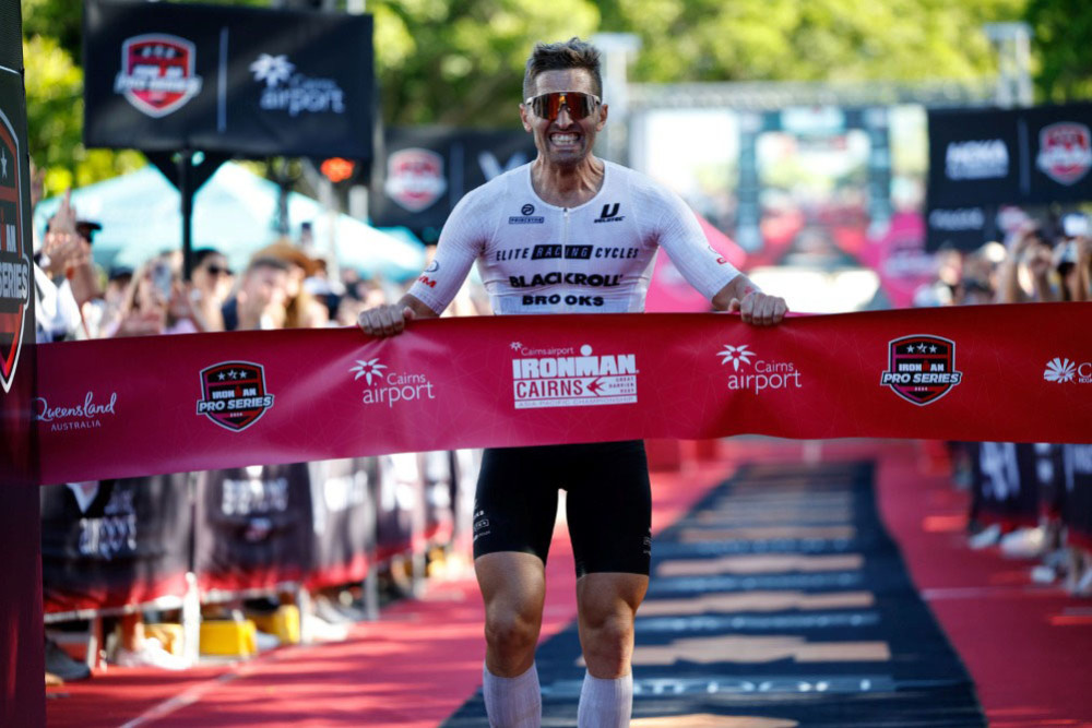 Finishing in first place, three and a half minutes before New Zealand’s Braden Currie, Western Australia’s Matt Burton set the new course best time last Saturday at the 2024 Cairns Airport Ironman Asia-Pacific Championship Cairns. Pictures: Supplied