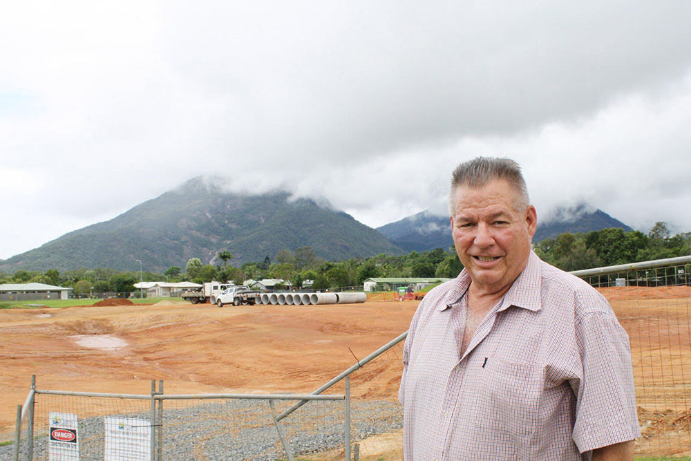 Division 1 Councillor Brett Moller at the Kenrick Park site at Gordonvale on the western side of the Bruce Highway.