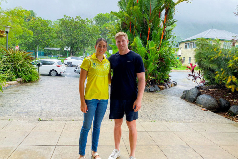 Sporting cousins Sasha-May and Thomas Flegler at the Tully Civic Centre. Picture: Cassowary Coast Regional Council