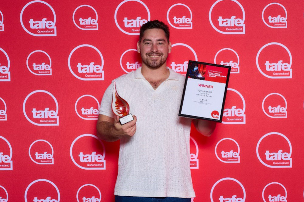 Kye Langford took out top honours at the TAFE Queensland 2024 Cairns Trade Excellence Awards last week. Picture: TAFE Queensland