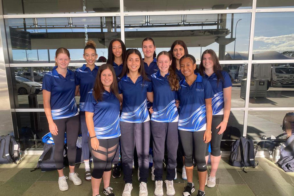 Back row (from left) Jessica Reedman, Bronte Gross, Asha Lynch-Simmons, Isabella Teasdale, Charlotte Boevink, Lauren Miekle. Front row (from left) Amelia Sciani, Jasmine Jeffries, Darna Zeigler, Cecily Okena.