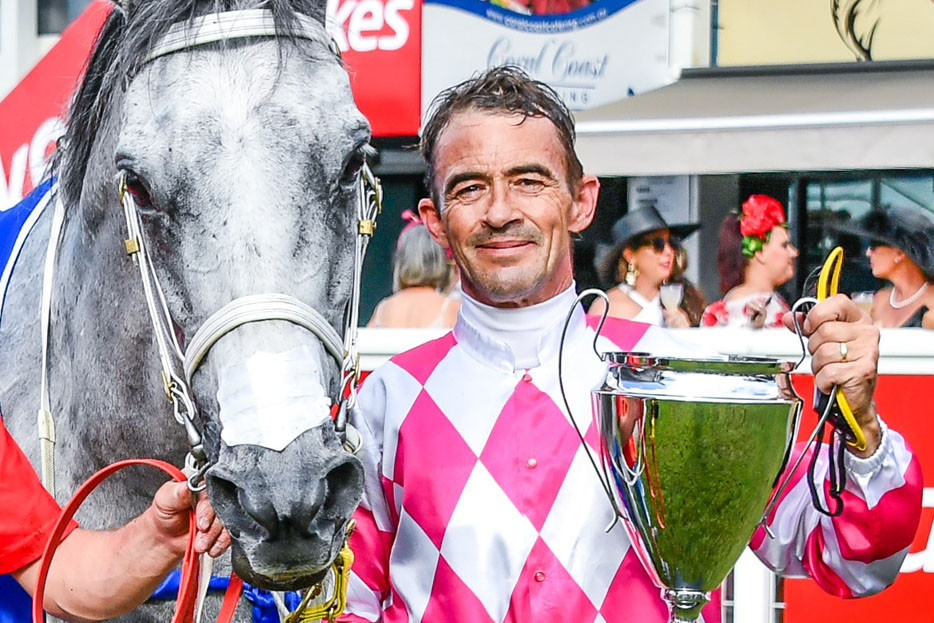 Shannon Apthorpe with Sayl after winning the Cairns Amateurs Cup at Cannon Park last Saturday. Picture: Peter Roy
