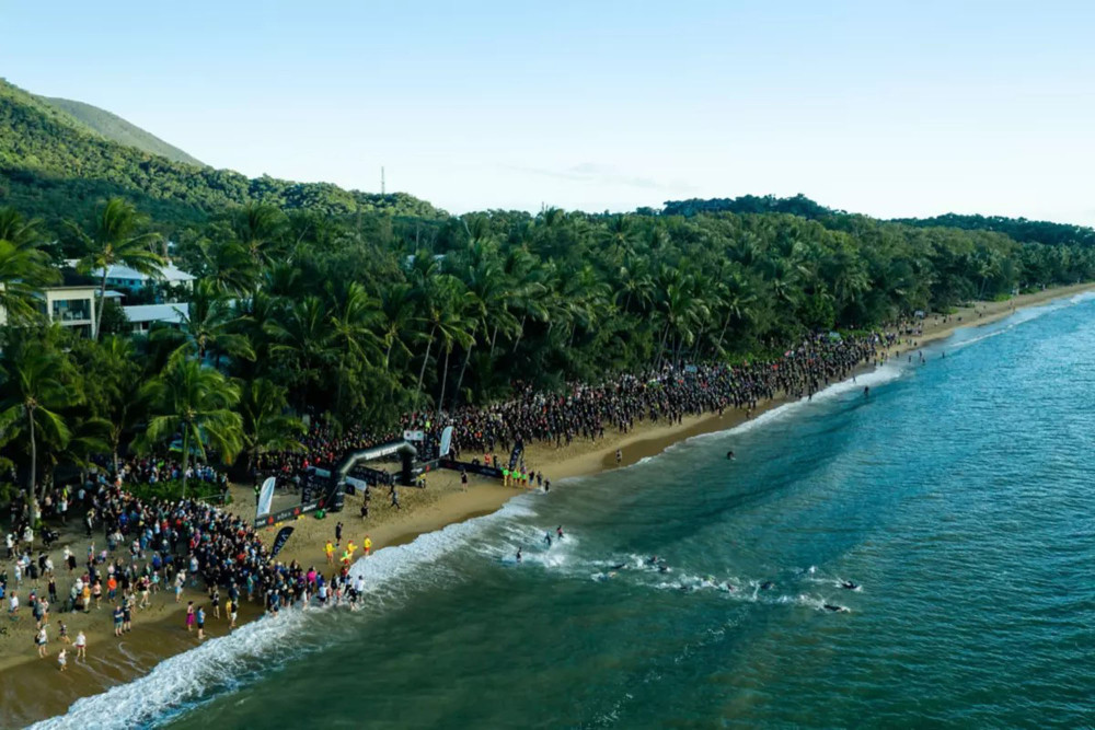 Ironman competitors are looking forward to the swim leg off Palm Cove beach this Sunday. Picture: The Ironman Group