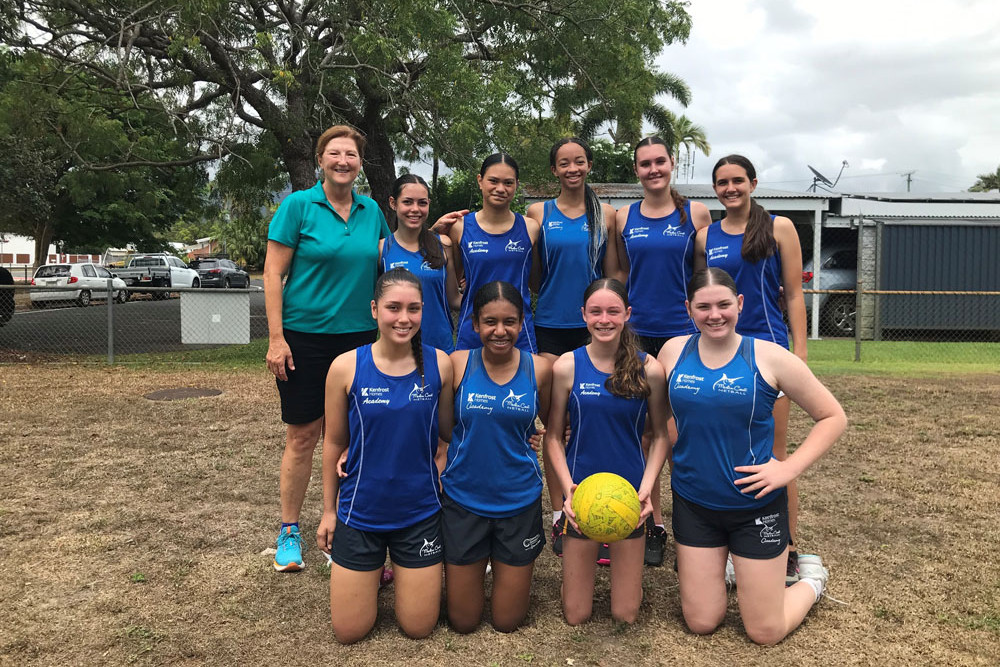 Marlin Coast Netball Academy under-17 team from left (back row), Vicki Wilson, Tali Adams, Carleena Robati, Asha Lynch-Simmons, Isabella Teasdale, Mikayla Reeves, (front row) Jasmine Jeffries, Cecily Okena, Darna Ziegler, Lauren Meikle. Pictures: Supplied