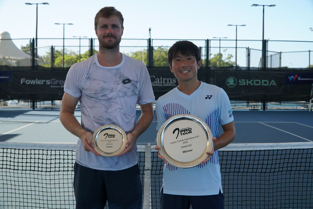 Cairns Pro Tour finalist Blake Ellis and winner Rio Noguchi. Pictures: Supplied