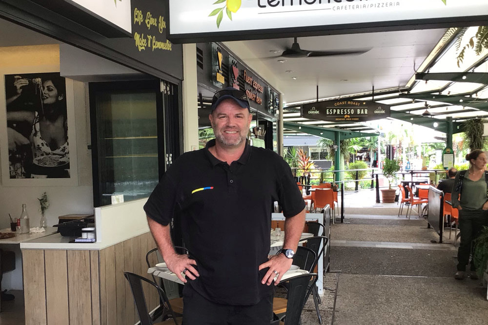 AFL legend Tyson Lane at his favourite Cairns restaurant Lemoncello’s.