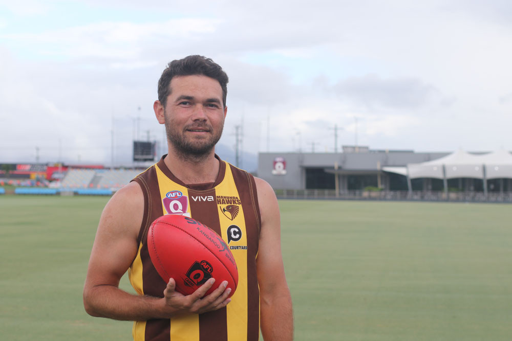 Former Gold Coast Sun, Jarrod Harbrow, will lace up the boots for the Manunda Hawks in the AFL Cairns competition this season.