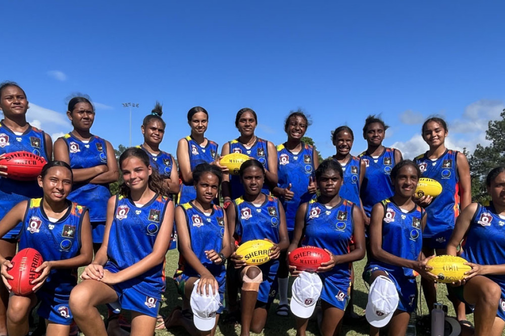 The Northern Peninsula Area and Thursday Island team of 16 AFLQ players.