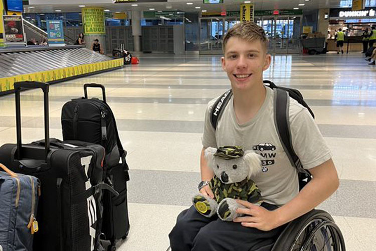 World-class wheelchair athlete Benjamin Wenzel loves koalas. Picture: AKF