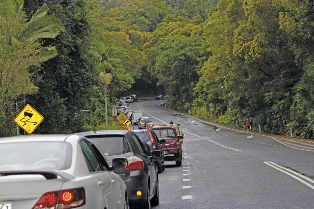 The Kuranda Range overtaking lane that has since been removed