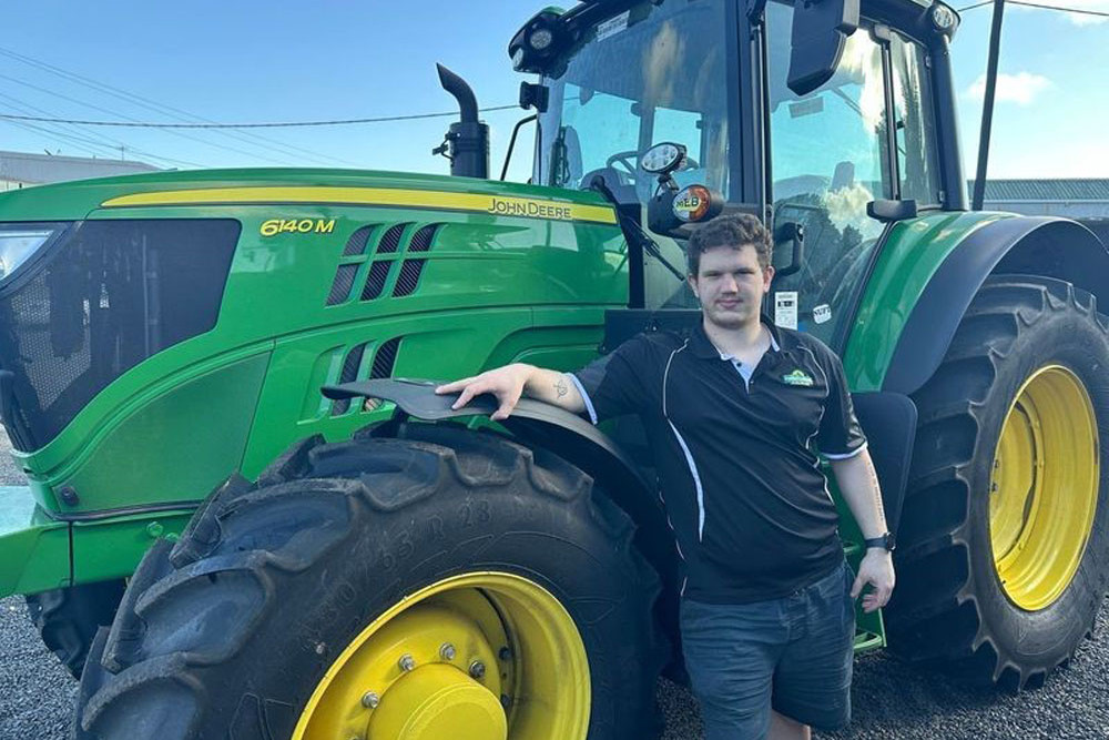 Wyatt Sciacca has been recognised for his outstanding performance as a parts apprentice, one of 24 Australians selected as a John Deere 2024 Technician of the Year finalist. Picture: Kate Scott