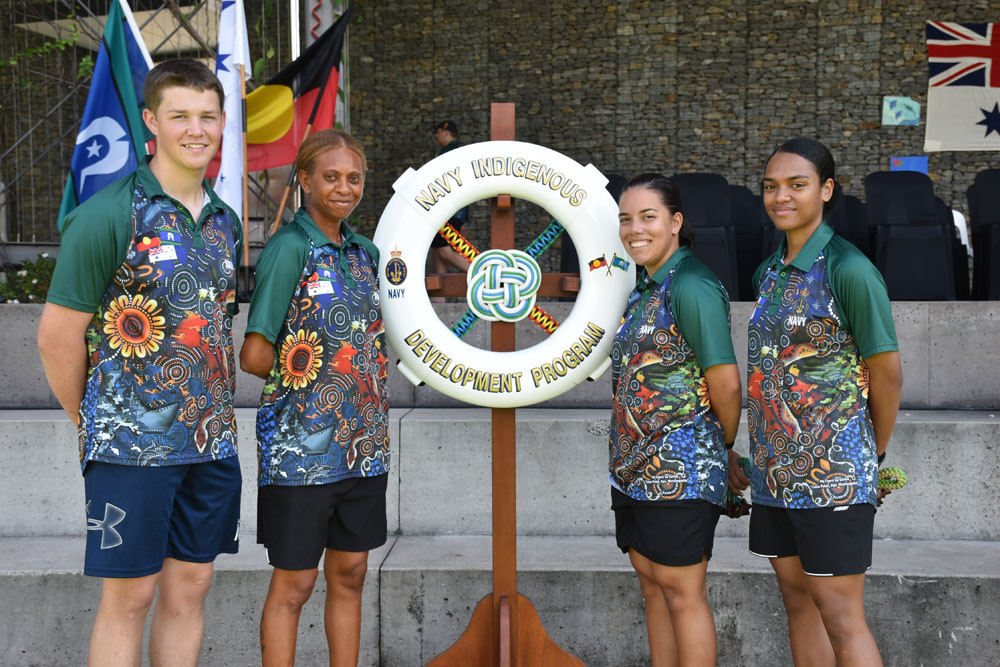 Graduates Jesse McCartin (NSW), Jen Wosomo (Torres Strait), Tia Elisha (Cairns) and Tayiesha Warria (Torres Strait). Picture: Isabella Guzman Gonzalez