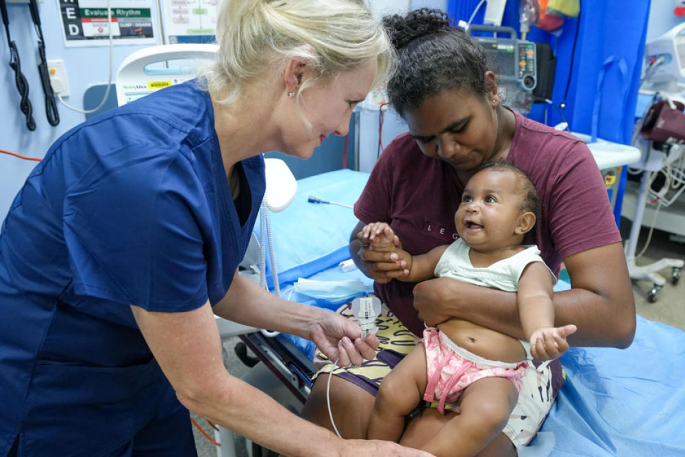 7-month old Jenovia and her mum Lily have already been transferred from Napranum to Cairns Hospital four times with acute respiratory problems