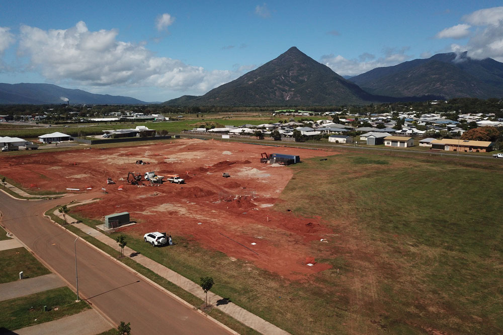 Underground works have finished at Casa Mia Living seniors’ village at Gordonvale. Inset: What the bar will look like. Pictures: Kelly Development