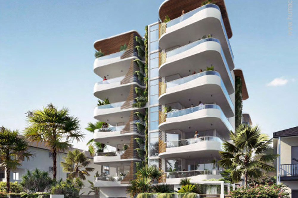 An artist’s impresson of the striking seven-storey apartment tower approved by Cairns Regional Council at 9 Pembroke St, Parramatta Park. Picture: Humac Group