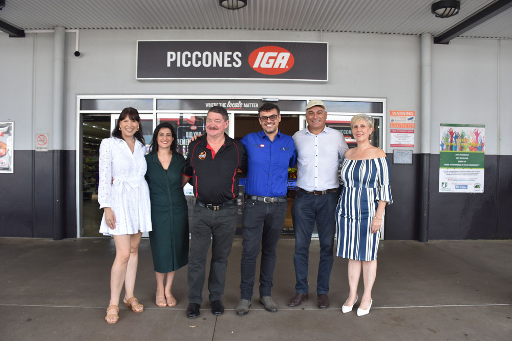 Cairns Italian Festival committee members Stephanie Iovanella (left), Rita Rosaclerio, major sponsor John Piccone, president Claudio Di Bartolomeo, Sam Marino and Patty Poutanen. Picture: Maddy Gavin