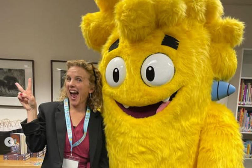 Children's author Sally Rippin and Hairy Sam will be at Edmonton today and Smithfield tomorrow. Picture: Supplied