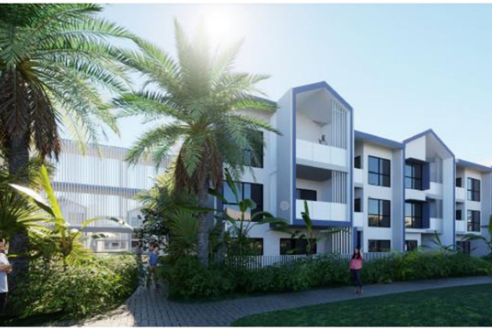 An artist’s impression of the 490-unit over-55s housing development proposed for the old Woree drive-in site. Picture: Supplied