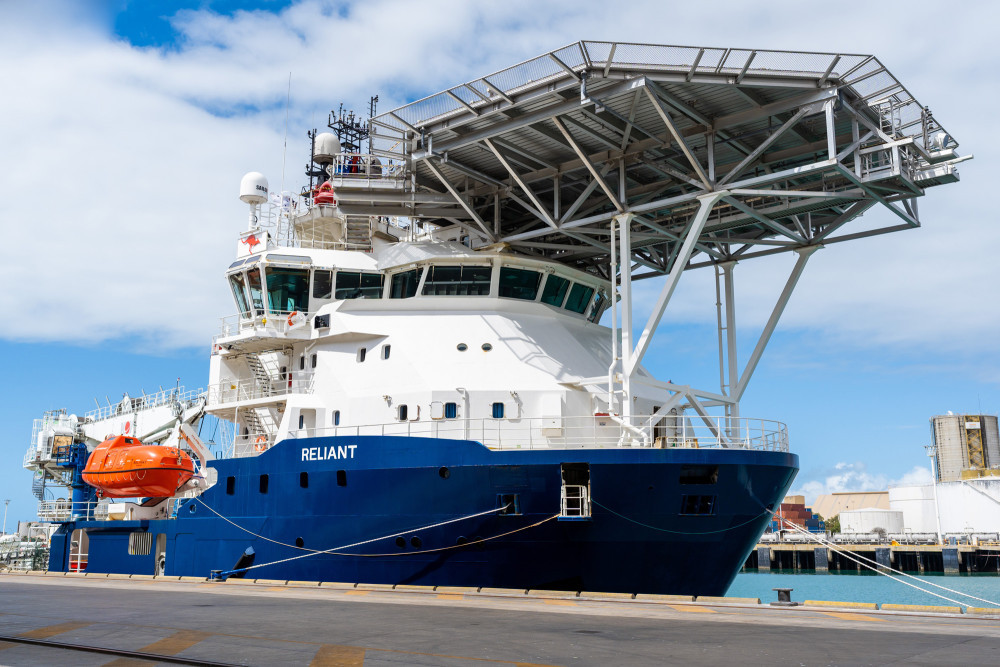 Australia’s Pacific Support Vessel, Reliant docked at the Port of Townsville on September 7, 2022.