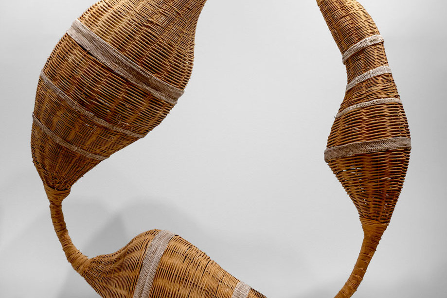 Philomena Yeatman’s Mother’s Womb (2025), woven from pandanus, lawyer cane and natural dyes. Picture: Michael Marzik, courtesy of the artist.
