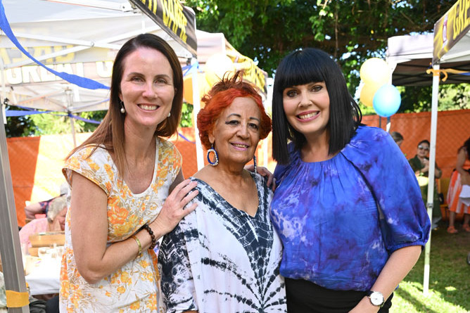 Cairns Mayor Amy Eden (left), Cairns and District Senior Citizens Association president Alison Worell and LNP candidate Yolonde Entsch.