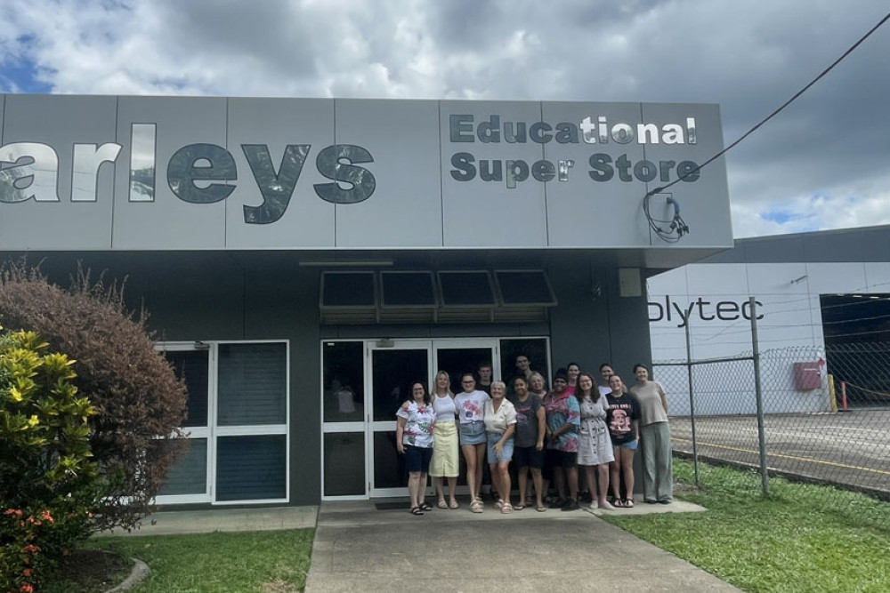 The team at Harleys Educational with manager Kristy Vallely (centre). Picture: Isaac Colman