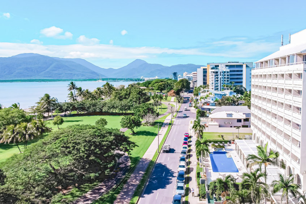 The Cairns Harbourside Hotel has views of Trinity Bay on the city’s Esplanade. Picture: Supplied