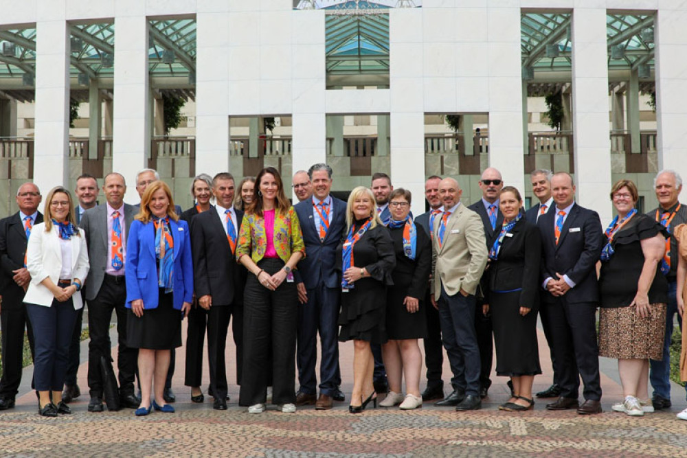 Cairns Mayor Amy Eden (centre) with business representatives in Canberra last week lobbying for funds for critical projects in the Far North. Picture: Advance Cairns