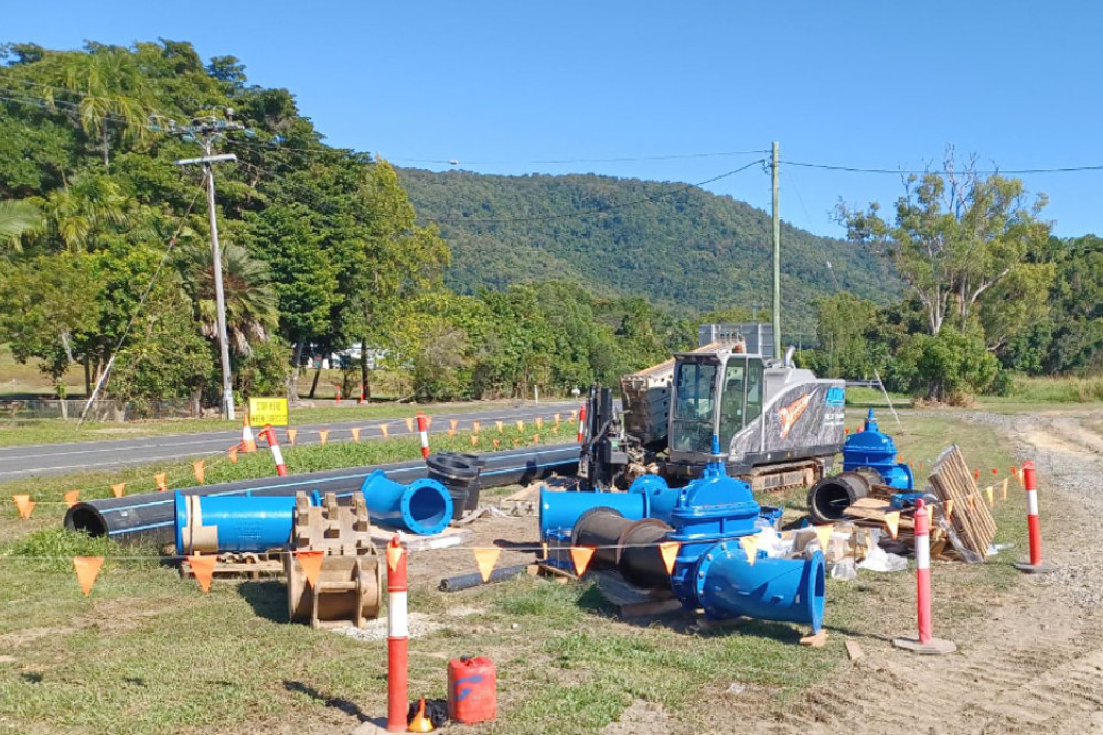 Water pipe upgrades at Crees Rd, Craiglie.