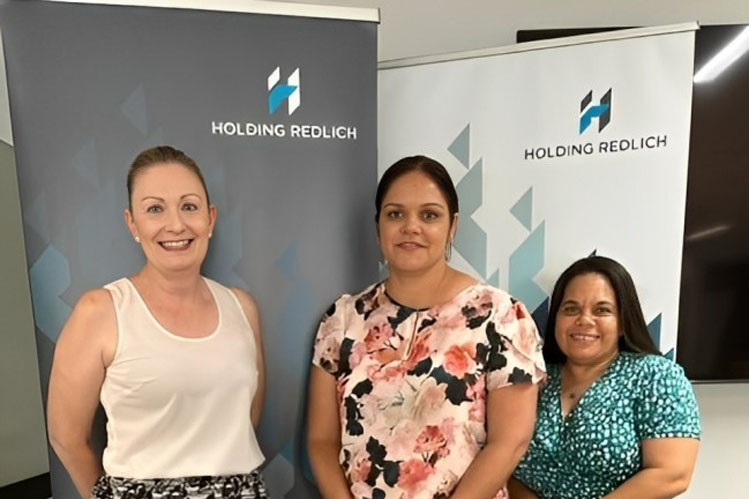 Holding Redlich Cairns partner Vanessa Maruna (left), law student Dionne Singleton and Holding Redlich pro bono lawyer and First Nations adviser Nareeta Davis. Picture: Supplied