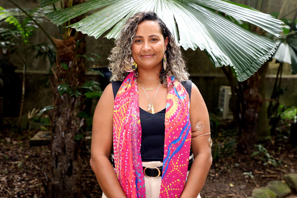 Talicia Minniecon will be telling stories throughout the Cairns Indigenous Art Fair at Edge Hill next month. Picture: Supplied