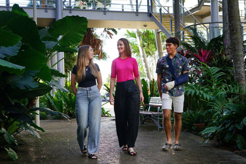 Cairns Mayor Amy Eden with Cairns youth councillors Olivia Morris, 18 (left) and Youth Mayor Antonije Dimitrijevic, 17. Picture: Cairns Regional Council