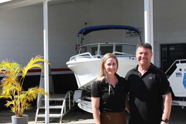 Kiah and Scott Heinemann are celebrating 50 years of Bill’s Marine at Bungalow. Picture: Supplied