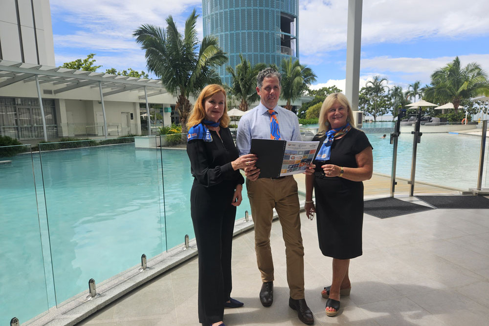 Jacinta Reddan (Advance Cairns), Mark Olsen (Tourism Tropical North Queensland and Patricia O’Neill (Cairns Chamber of Commerce) are leading the advocacy delegation in Brisbane Picture: Nick Dalton