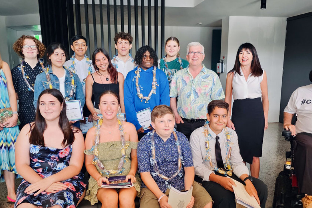 Cr Amy Eden (left) with youth councillors Lucy Seaton, Aiden Senaratne, Antonije Dimitrijevic, and Yazmin Rivett, (middle) Lana Kandakji, Sofia Hoorn, Sharmilla Butcher, deputy mayor Terry James and Cr Cathy Zeiger, (front) Molly Ben Ezra, Olivia Morris, Braydon McCormack, Vince Torrisi, and Cr Rob Pyne. Absent: Delilah Jedynak. Picture: Supplied