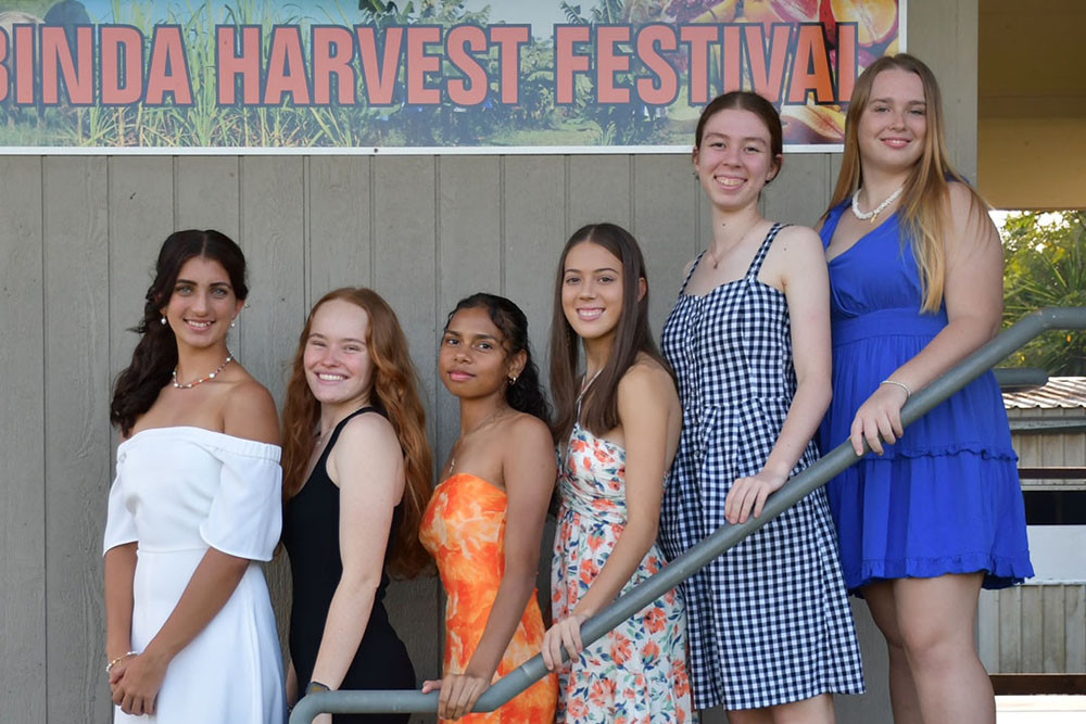 Festival princesses are (from left) Charlotte Boevink, Tehel HaymanRubach, Wypaan Ambrum, Felicity Scott, Caitlin Kruckow and Tahlia Paxton.